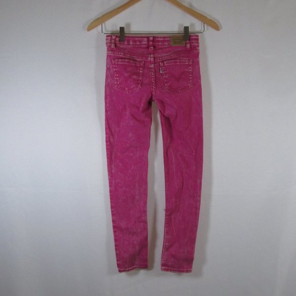Levi's Girls Hot Pink 710 Super Skinny Jeans w\ Adjustable Waist Size 10… - Picture 2 of 11
